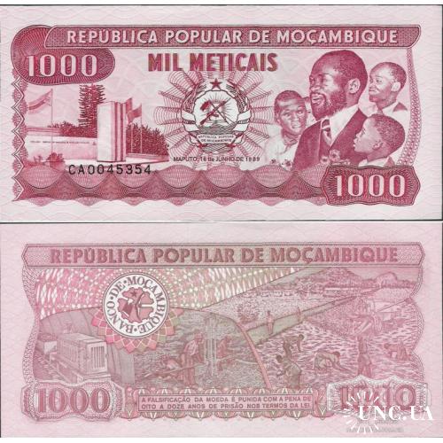 Мозамбик - Mozambique 1989 - 1000 meticais - Pick 132 UNC