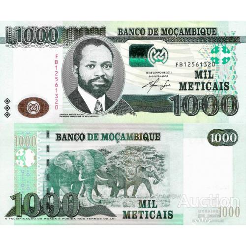 Мозамбик - Mozambique 2011 - 1000 meticais - Pick 154 UNC