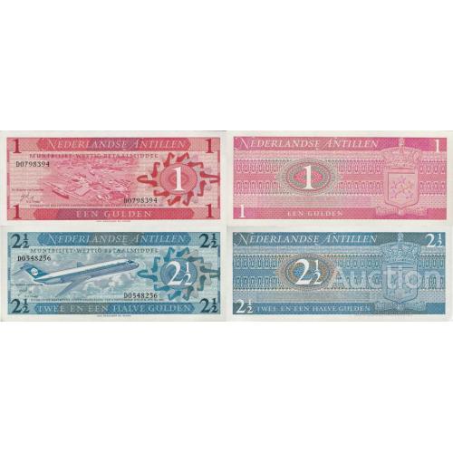 Нидерландские Антилы - Netherlands Antilles 1970 set 2 pcs 1 + 2 1/2 gulden - Pick 20-21 UNC