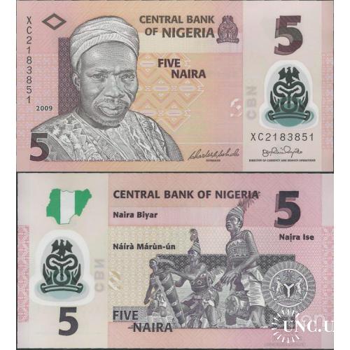 Нигерия - Nigeria 2009 - 5 naira - Pick 38 UNC POLYMER