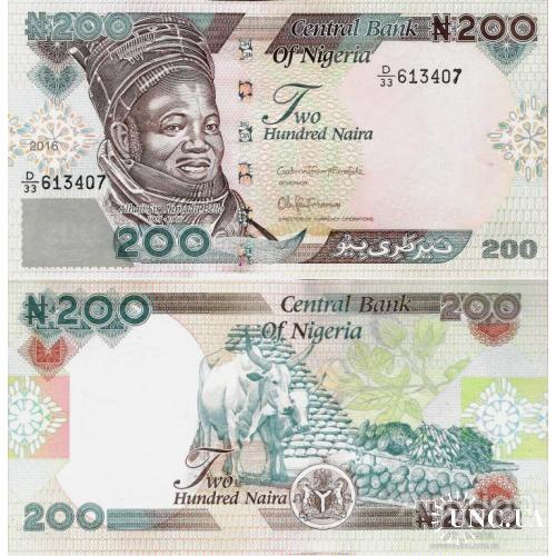 Нигерия - Nigeria 2016 - 200 naira - Pick 29 UNC