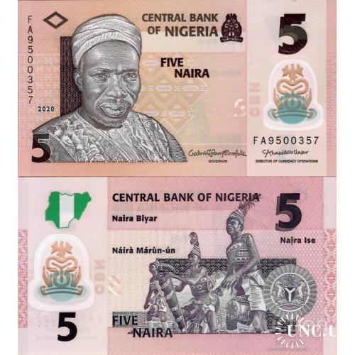 Нигерия - Nigeria 2020 - 5 naira - Pick NEW UNC POLYMER