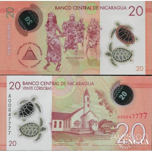 Никарагуа - Nicaragua 2014 - 20 cordobas - Pick NEW UNC Polymer