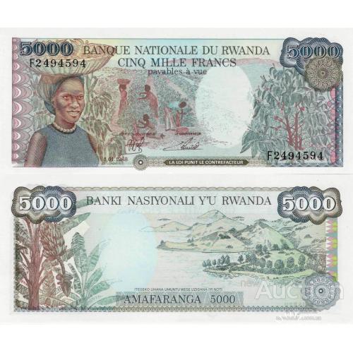 Руанда - Rwanda 1988 - 5000 francs - Pick 22 UNC