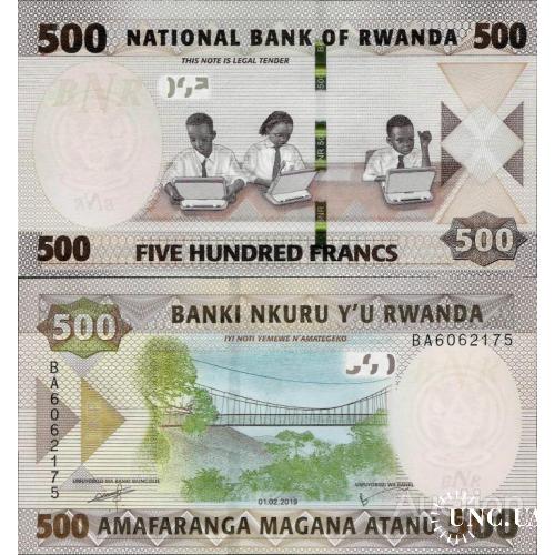 Руанда - Rwanda 2019 - 500 francs - Pick NEW UNC