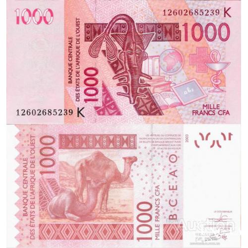 Сенегал - Senegal - West African States 2003 - 1000 francs - Pick 715 UNC Letter K