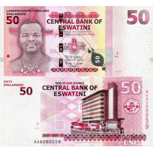 Свазиленд - Eswatini (Swaziland) 2018 - 50 emalangeni - Pick NEW UNC - NEW COUNTRY NAME