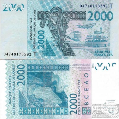 Того - Togo - West African States 2003 - 2000 francs - Pick 816 UNC Letter T