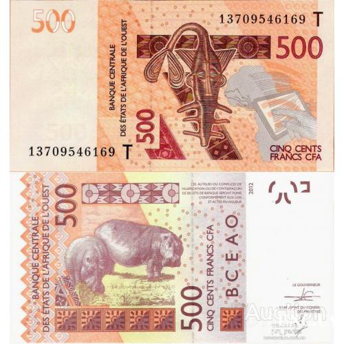 Того - Togo - West African States 2012 - 500 francs - Pick 819T UNC Letter T