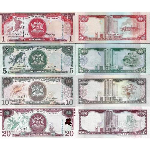 Тринидад и Тобаго - Trinidad and Tobago 2006-17 set 4 pcs 1+5+10+20 dollars - Pick 46-49 UNC