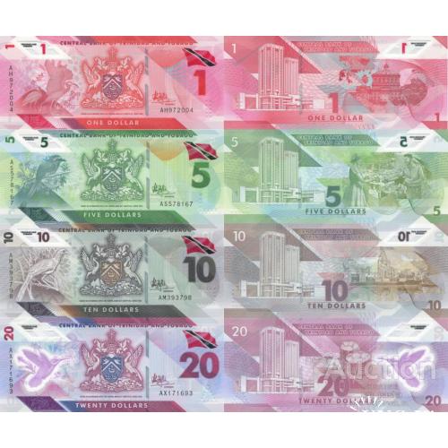 Тринидад и Тобаго - Trinidad and Tobago 2020 set 4 pcs 1+5+10+20 dollars - Pick NEW UNC POLYMER