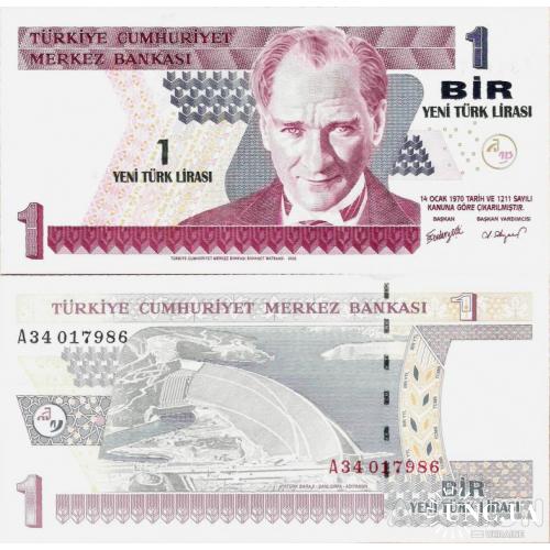 Турция - Turkey 2005 - 1 new lira - Pick 216 UNC