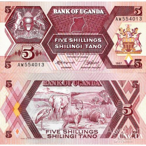 Уганда - Uganda 1987 - 5 shillings - Pick 27 UNC