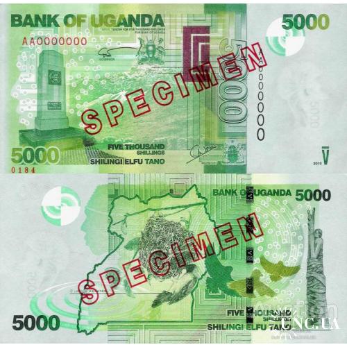 Уганда - Uganda 2010 - 5000 shillings Pick 51as SPECIMEN - UNC