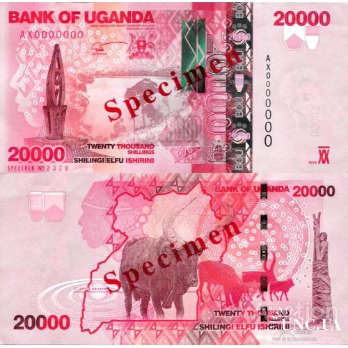 Уганда - Uganda 2015 - 20000 shillings Pick 53cs SPECIMEN - aUNC