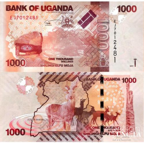 Уганда - Uganda 2017 - 1000 shillings - Pick 49e UNC