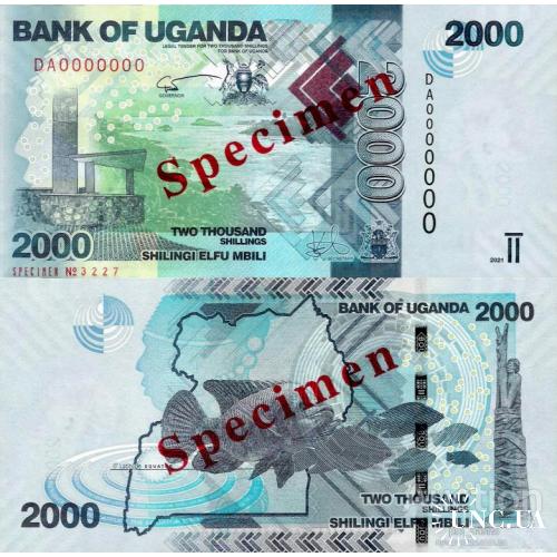 Уганда - Uganda 2021 - 2000 shillings Pick 50s SPECIMEN - UNC