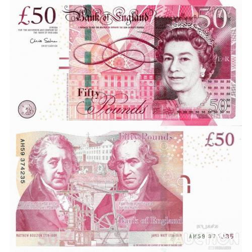 Великобритания - Great Britain 2011 - 50 pounds - Pick 393a UNC Sign - Chris Salmon