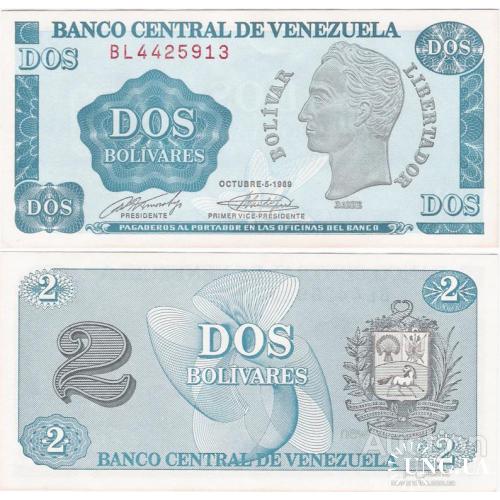 Венесуэла - Venezuela 1989 - 2 Bolivares - Pick 69 UNC