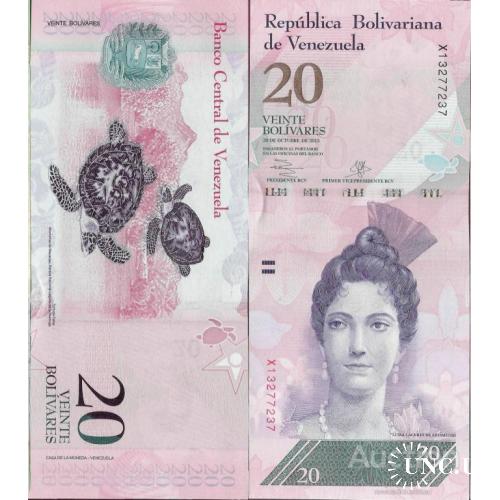 Венесуэла - Venezuela 2013 - 20 Bolivares - Pick 91 UNC