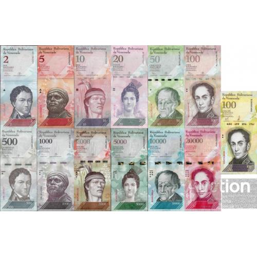 Венесуэла - Venezuela 2013-2017 Full set 13 pcs 2-100000 Bolivares UNC Pick 88-100 random years