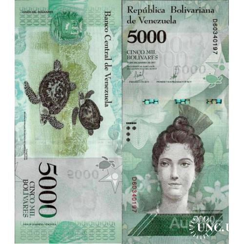 Венесуэла - Venezuela 2017 - 5000 Bolivares - 13.12.2017 Pick 97 UNC