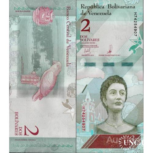 Венесуэла - Venezuela 2018 - 2 Bolivares Soberano - Pick NEW UNC