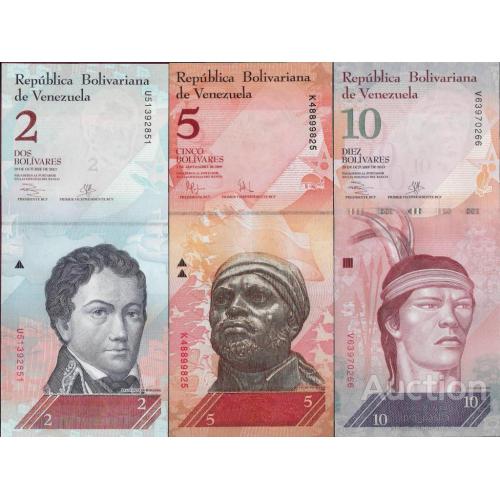 Венесуэла - Venezuela set 3 pcs 2+5+10 Bolivares Pick 88-90 UNC разные года