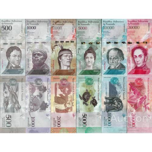 Венесуэла - Venezuela set 6 pcs 500+1000+2000+5000+10000+20000 Bolivares UNC разные года