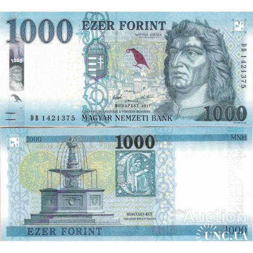 Венгрия - Hungary 2017 - 1000 forint - Pick 203 UNC