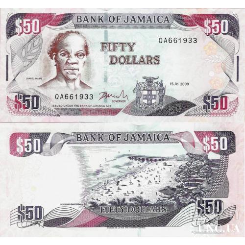 Ямайка - Jamaica 2009 - 50 dollars - Pick 83d UNC