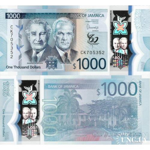 Ямайка - Jamaica 2022 - 1000 dollars - Pick W99 UNC Commemorative Polymer