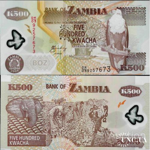 Замбия - Zambia 2008 - 500 kwacha - Pick 43 UNC Polymer