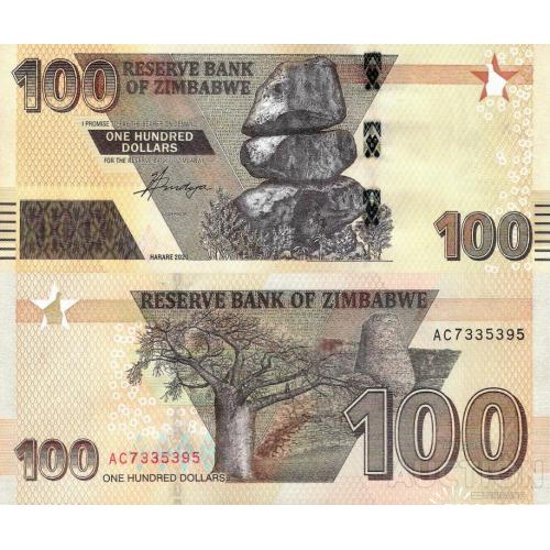 Зимбабве - Zimbabwe 2020 (2022) - 100 Dollars Pick 106 UNC