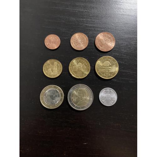 Набір євро монет - Австрія (2008 - 2024) + подарункова 2 грошена 1966 р.