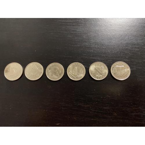 Набір монет Угорщини - 5 форинтів колекційні 2021 - 6 шт.