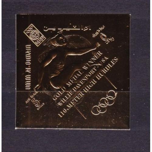 1968 Умм-эль-Кивейн A295b золото Олимпийские игры 1968 года в Мексике, надпечатка 12,00 €