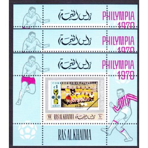 1970 Рас-эль-Хайма B490/BV95x3 Марки Сальвадора - Футбол 24,00 €