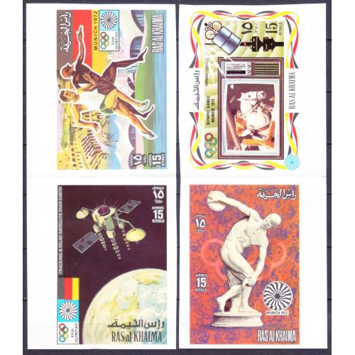 1972 Рас-Аль-Хайма 776b-778b,830bPaar Олимпийские игры 1972 года в Мюнхене 64,00 €