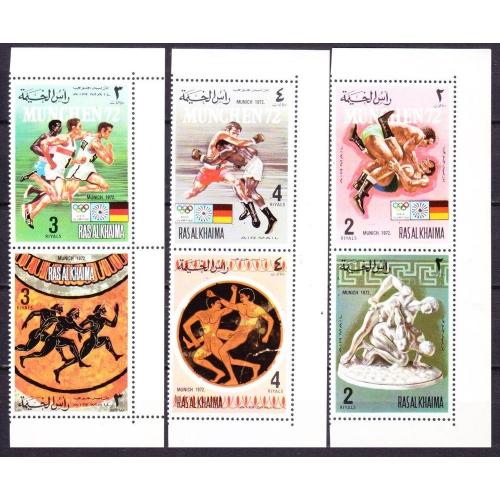 1972 Рас-эль-Хайма 788-793Paar 1972 Олимпийские игры в Мюнхене 15,00 €