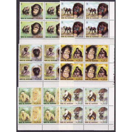 1972 Рас-эль-Хайма 908VB-913VB Фауна - Обезьяны 32,00 €