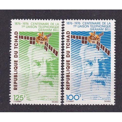 1976 Чад 729-730 100 лет телефону, спутниковой связи 3,50 €