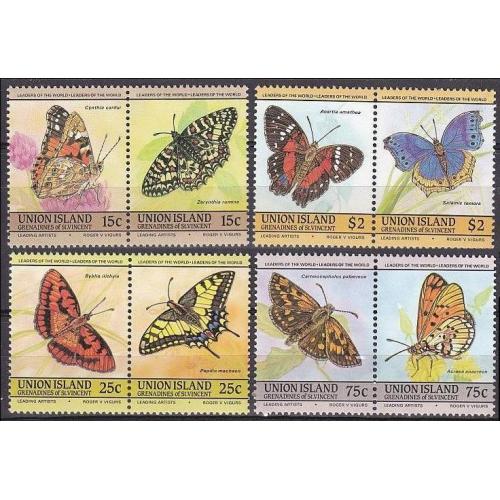 1985 Сент-Винсент и Гренадины Остров Юнион 94-101 Бабочки 5,00 €