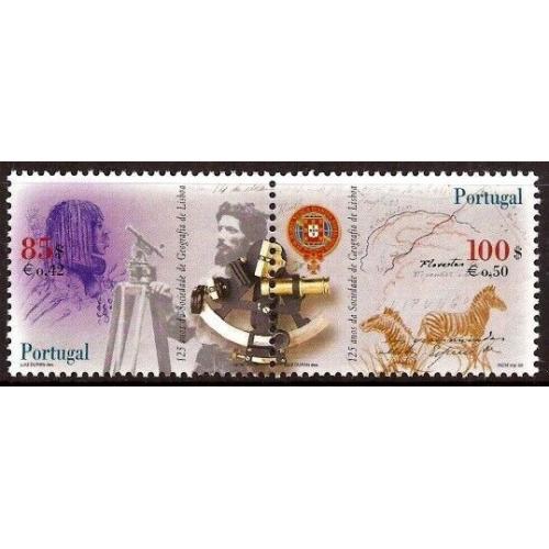 2000 Португалия 2467-2468Paar Лиссабонское географическое общество / Зебра 2,50 €