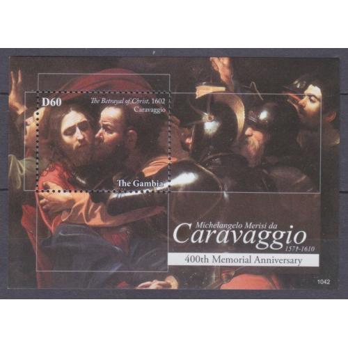 2010 Гамбия 6367/B797  Живопись, посвященная 400-летию со дня смерти Караваджо 5,00 €