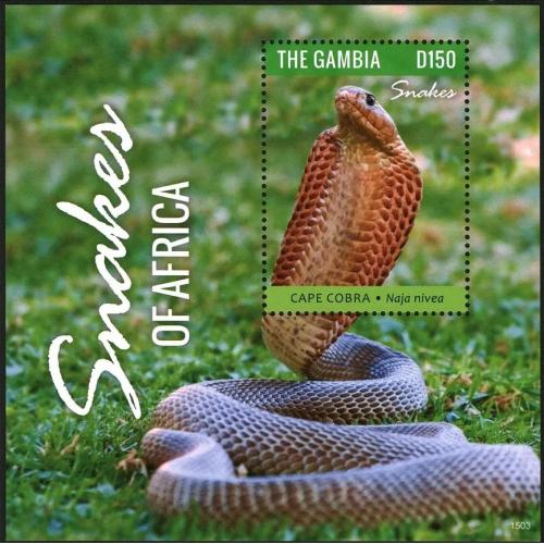 2014 Гамбия 7079/B917 Рептилии - Змеи 8,00 €