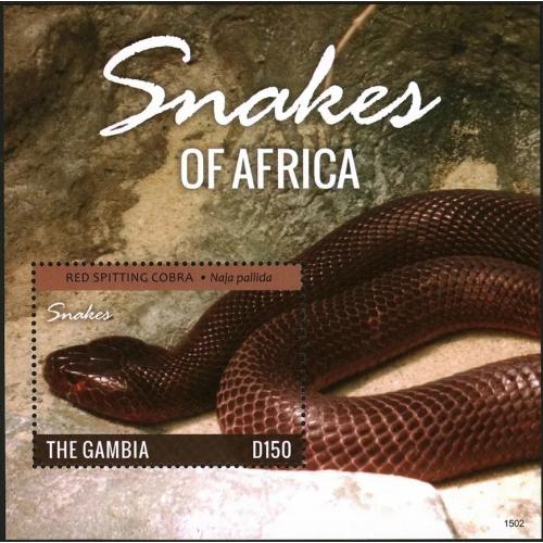 2014 Гамбия 7080/B918 Рептилии - Змеи 8,00 €
