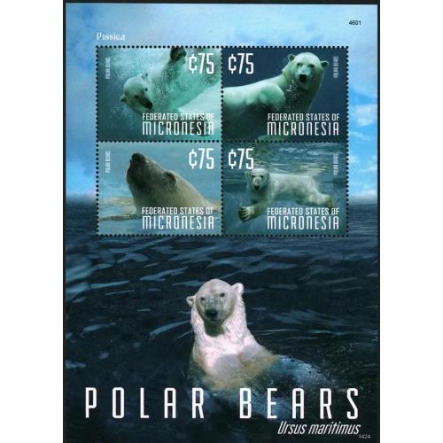 2014 Микронезия 2618-2621КЛ Морская фауна - Белые медведи 7,00 €