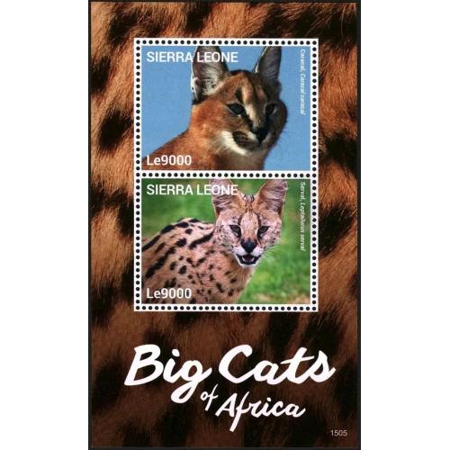 2014 Сьерра-Леоне 5930-5931/B712 Кошки - Сервал, Каракал 12,00 €