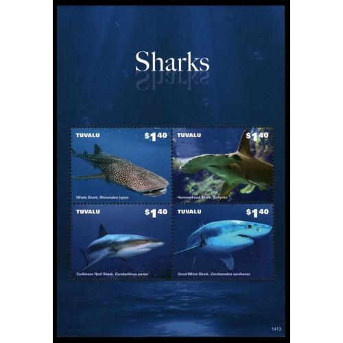 2014 Тувалу 2065-2068KL Морская фауна - Акулы 11,00 €